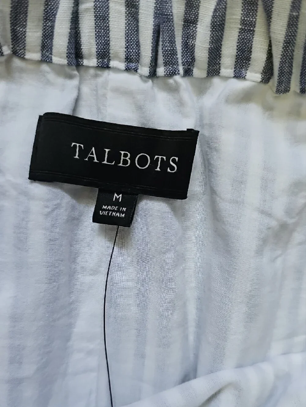 Talbots Linen Blend Blue and White Striped A-Line Women’s Skirt